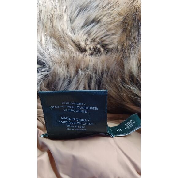 Lauren Ralph Lauren Cayfrutray Truffle Faux Fur Down Puffer Coat Size 1X Cozy - Picture 6 of 8